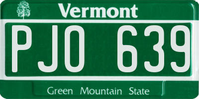 VT license plate PJO639