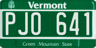 VT license plate PJO641