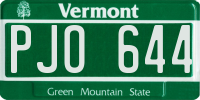 VT license plate PJO644