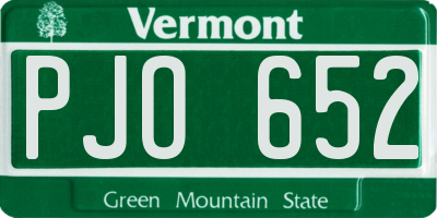 VT license plate PJO652
