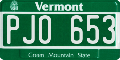 VT license plate PJO653