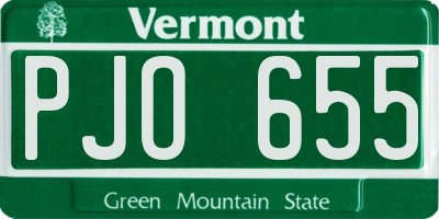 VT license plate PJO655