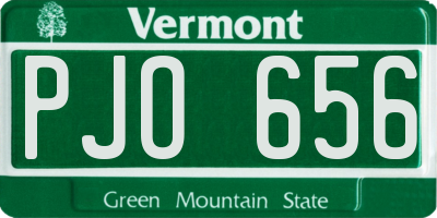 VT license plate PJO656