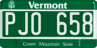 VT license plate PJO658