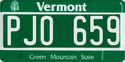 VT license plate PJO659