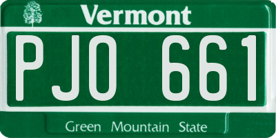 VT license plate PJO661