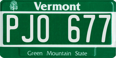 VT license plate PJO677