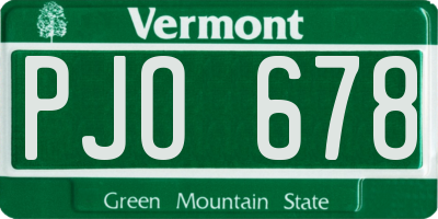 VT license plate PJO678