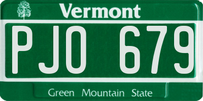 VT license plate PJO679