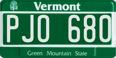 VT license plate PJO680
