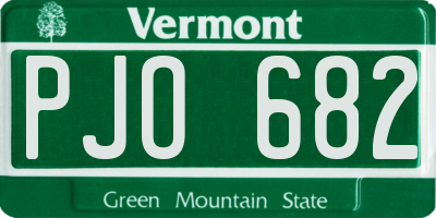 VT license plate PJO682