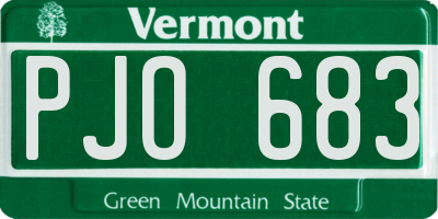 VT license plate PJO683