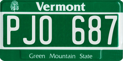 VT license plate PJO687