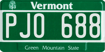 VT license plate PJO688