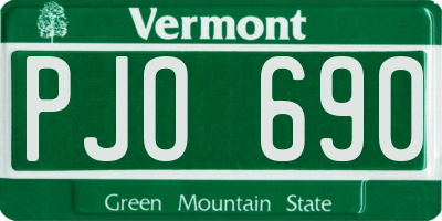 VT license plate PJO690