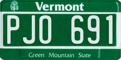 VT license plate PJO691