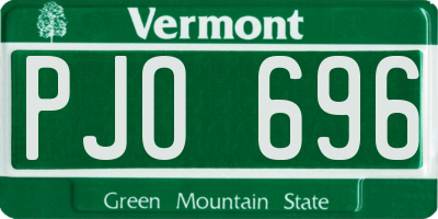 VT license plate PJO696