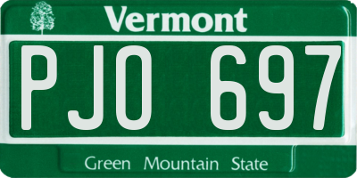 VT license plate PJO697