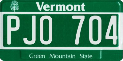 VT license plate PJO704
