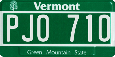 VT license plate PJO710
