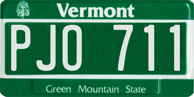 VT license plate PJO711