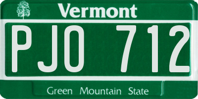 VT license plate PJO712