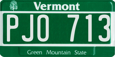 VT license plate PJO713