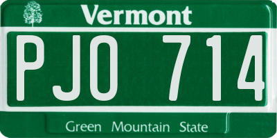 VT license plate PJO714