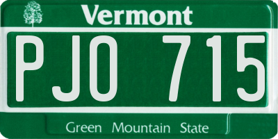 VT license plate PJO715