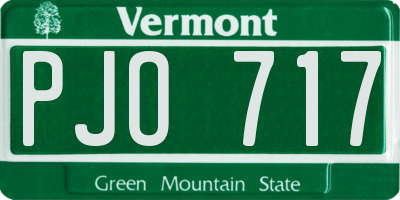 VT license plate PJO717