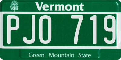 VT license plate PJO719