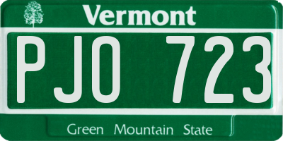 VT license plate PJO723