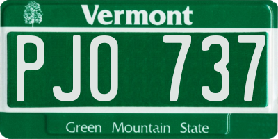 VT license plate PJO737