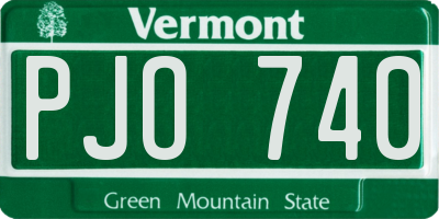 VT license plate PJO740