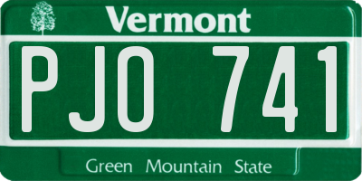 VT license plate PJO741
