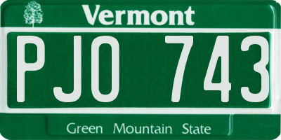 VT license plate PJO743
