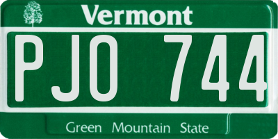 VT license plate PJO744