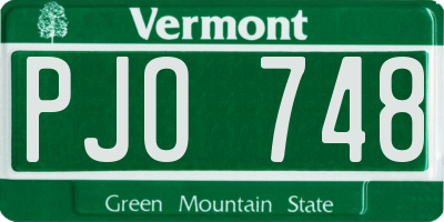 VT license plate PJO748