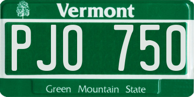 VT license plate PJO750