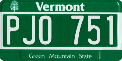 VT license plate PJO751