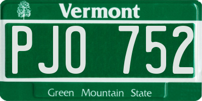 VT license plate PJO752