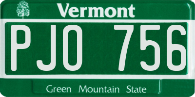 VT license plate PJO756