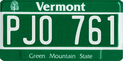 VT license plate PJO761