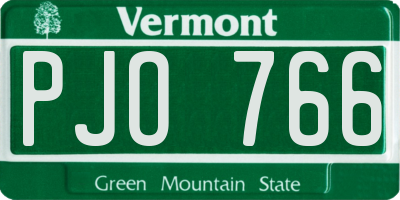 VT license plate PJO766