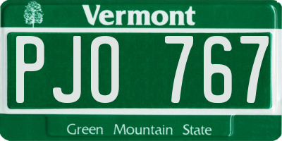 VT license plate PJO767
