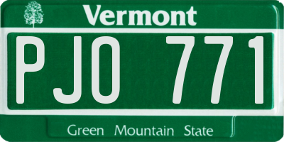 VT license plate PJO771