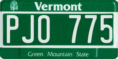 VT license plate PJO775