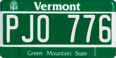 VT license plate PJO776