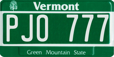 VT license plate PJO777