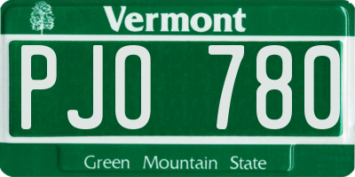 VT license plate PJO780